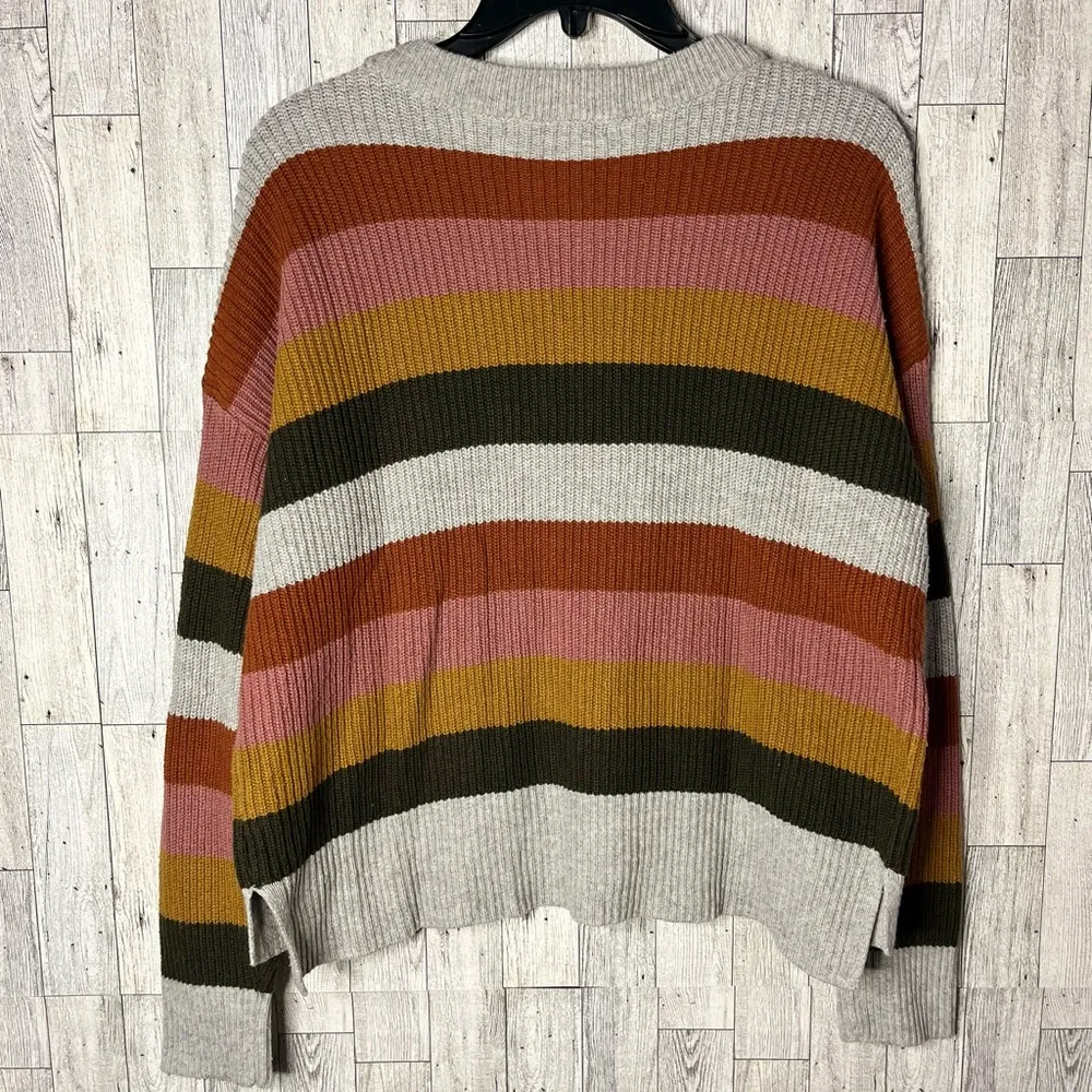 Madewell Womens Patch Pocket Pullover Sweater Multicolor Walton Stripe Size S - Image 4