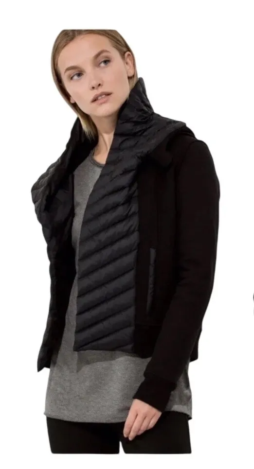 Kit & Ace Black Ella Wrap Cashmere Down Quilted Convertible Collar Jacket Coat Size 4 - Image 1