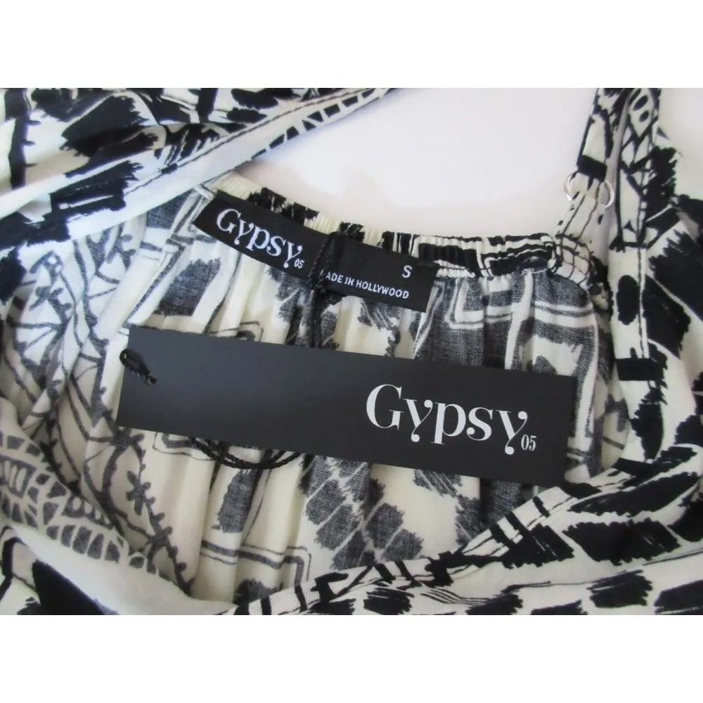 NWT Gypsy 05 Minerva in Mint Tribal Print Rayon Voile Tapered Jumpsuit Jumper S - Image 7