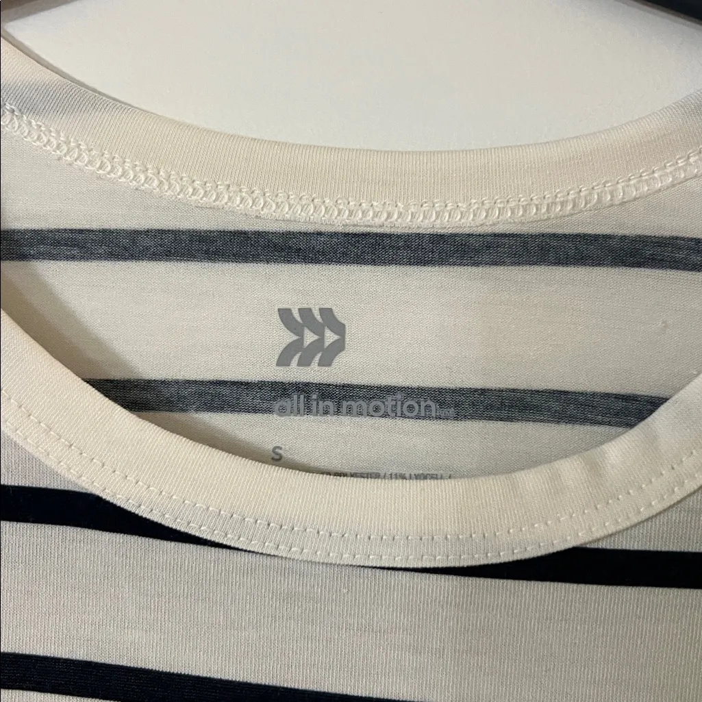 All in Motion Black and White Striped Short Sleeve Tee - Image 3