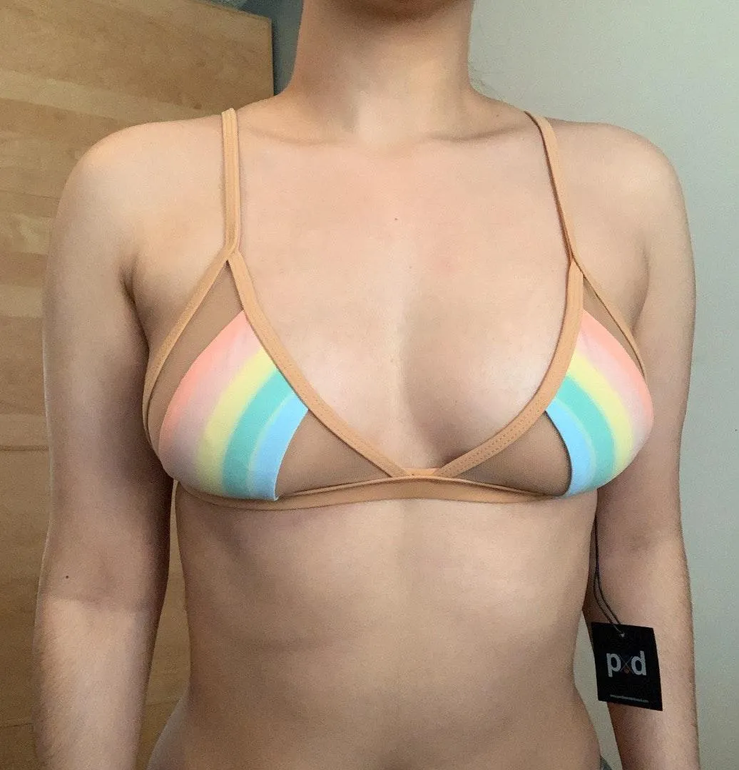 Pacific & Driftwood Nude Mesh Cut Out Bikini Top  - Image 2