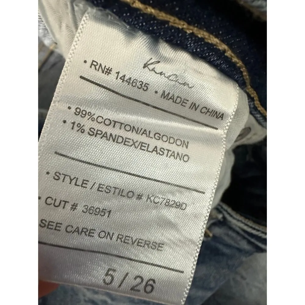 KanCan Washed Out Relaxed Fit High Rise Mom Fit Denim Jeans Womens Size 26 NWT Blue - Image 8