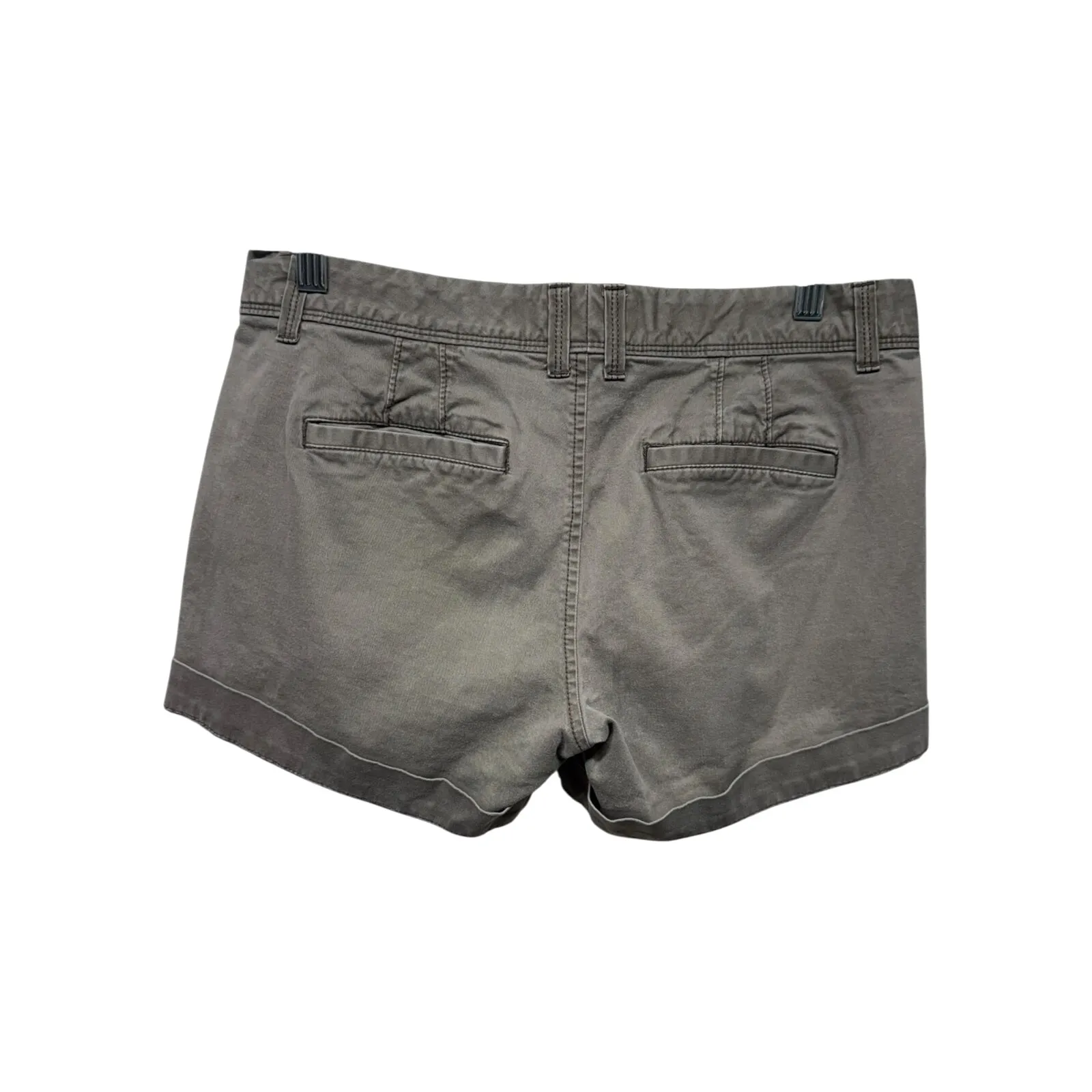 Vtg Old Navy Y2K Tan Brown Cuffed Low Rise Chino Mini Shorts Women Sz 6‎ Preppy - Image 2