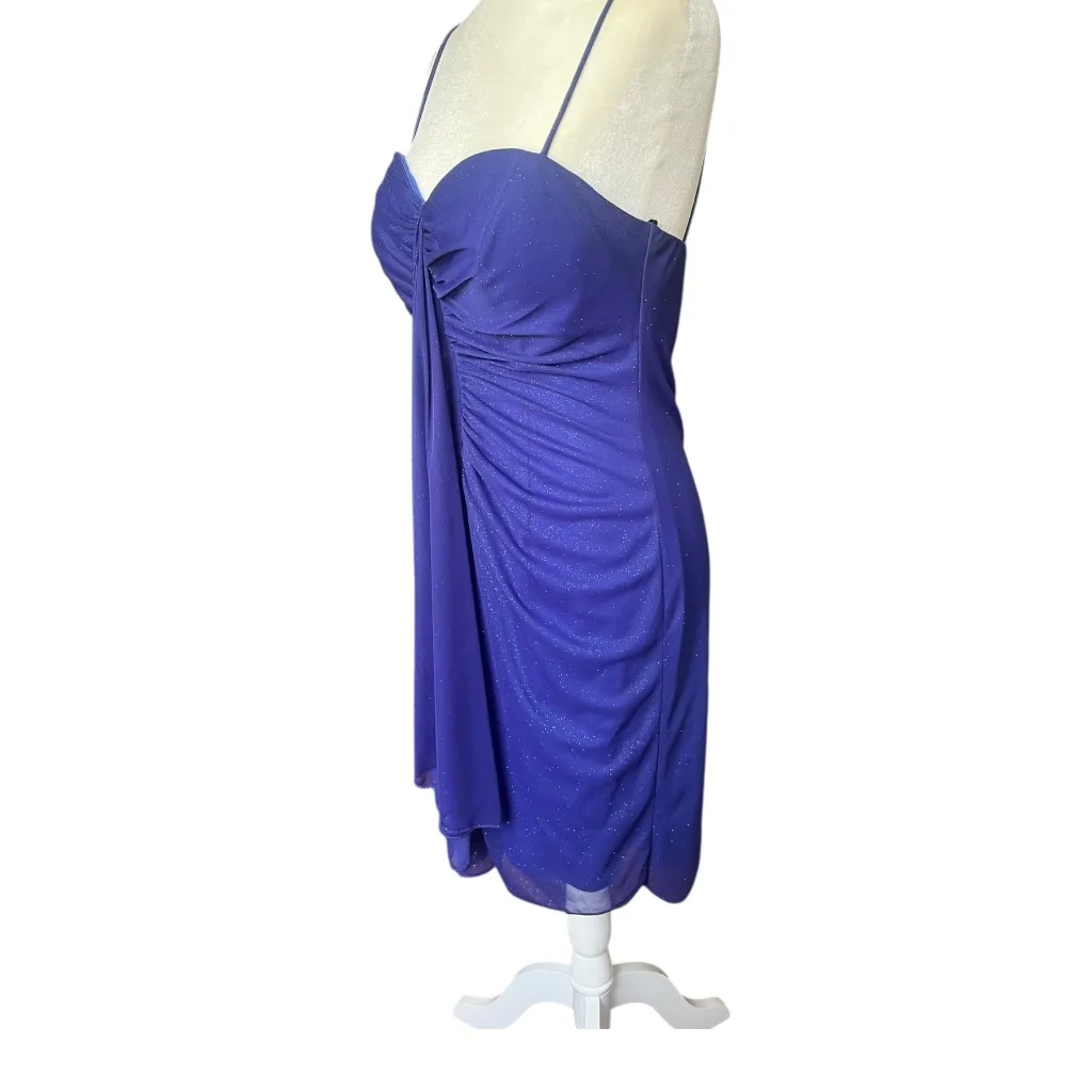 Vintage Y2K Periwinkle Blue Sparkly Dress Size 13/14 - Image 3
