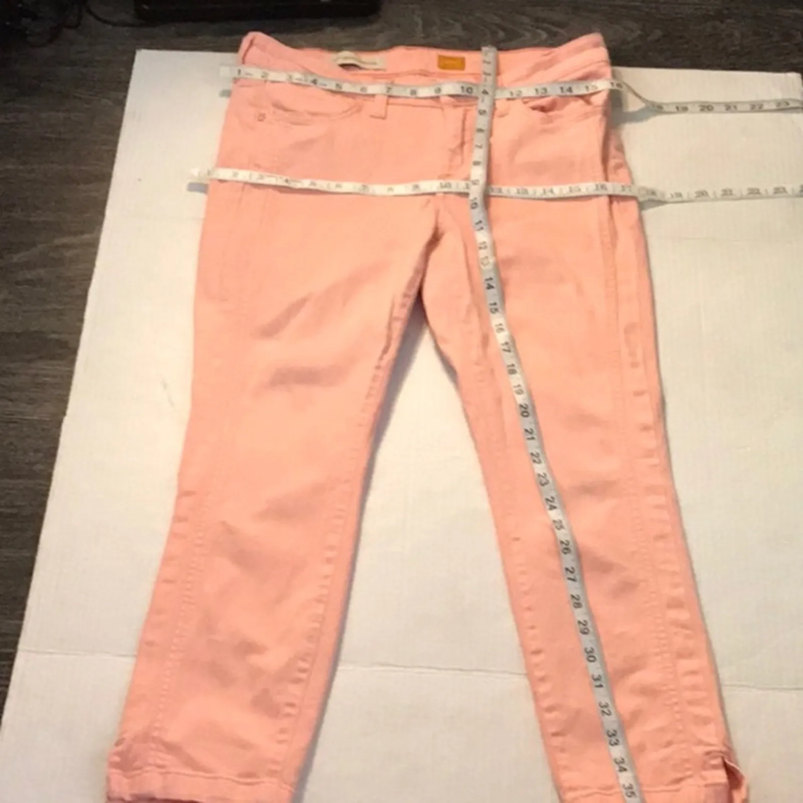 Pilcro & the Letterpress Stet Peach Cropped Ankle 27 Dopamine Boho Classic - Image 3