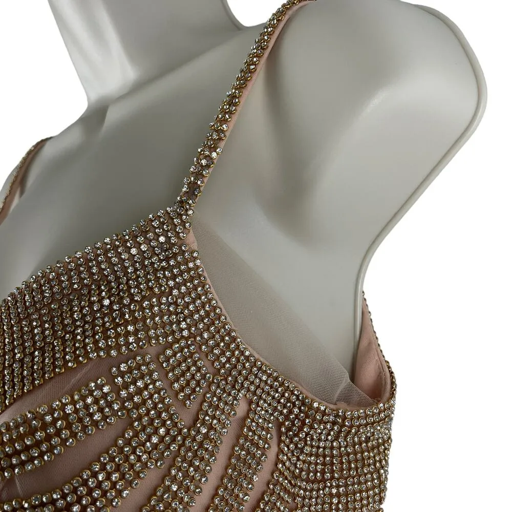 Glow Boutique Beaded Sleeveless Short Cocktail Dress Homecoming Size 8 Pink - Image 11