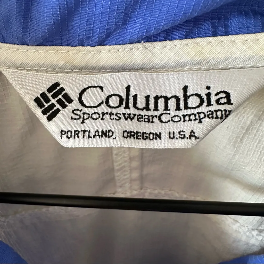 Vintage 90s Columbia Windbreaker 1/2 Zip Pullover Jacket Medium Radial Sleeve - Image 4