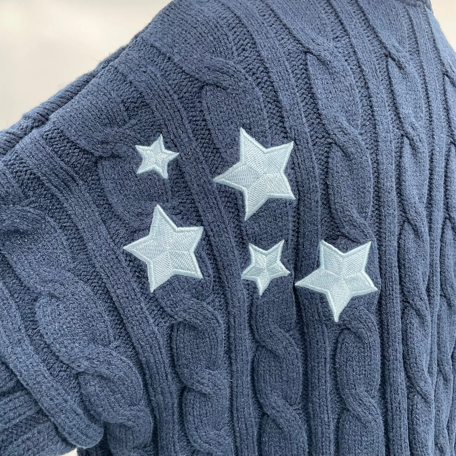 Taylor Swift Cardigan Midnights Album Navy Blue Stars Cozy Sweater Size M / L - Image 5