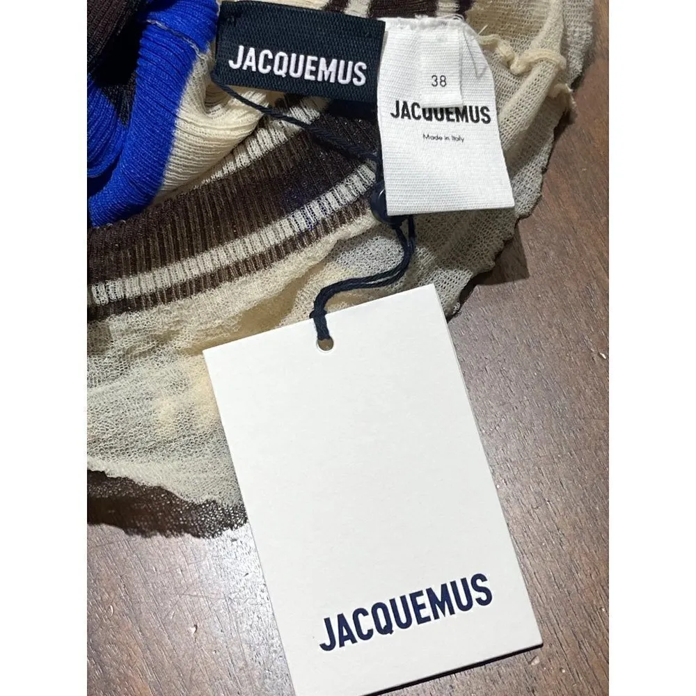 JACQUEMUS La Robe Sognu Wiggle Maxi Dress in Multi-Blue 38 4 6 New Womens Pencil - Image 8