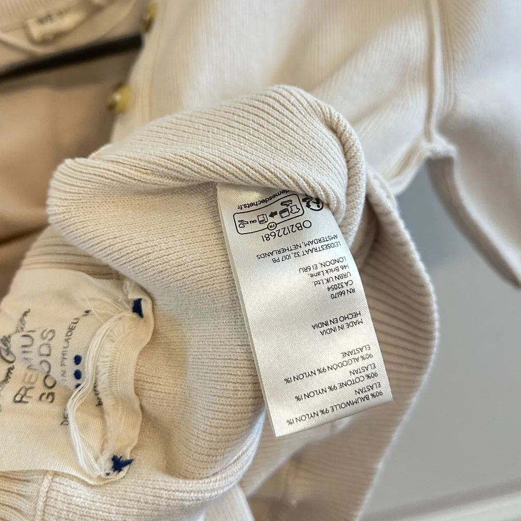 FREE PEOPLE Twosie Cotton Blend Rib Cardigan & Tank Set in Ecru Size Small - Image 7