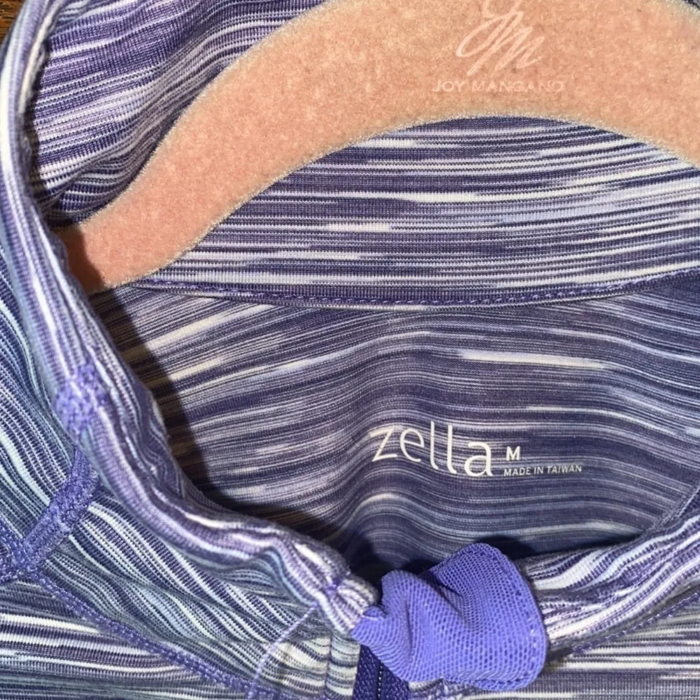 Zella athletic jacket purple white medium stretch‎ zippered pockets - Image 2