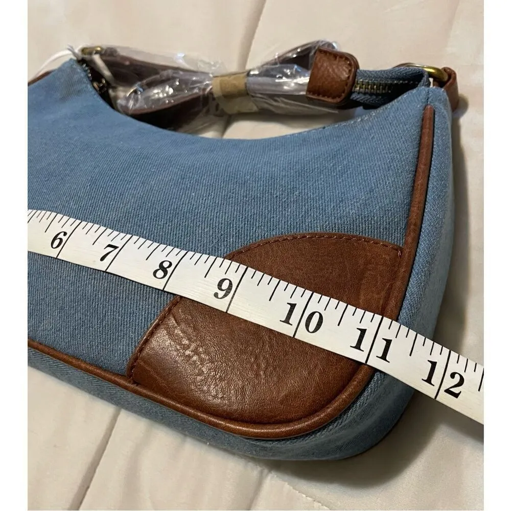 Alyssa Denim & Vegan Crossbody Blue - Image 5