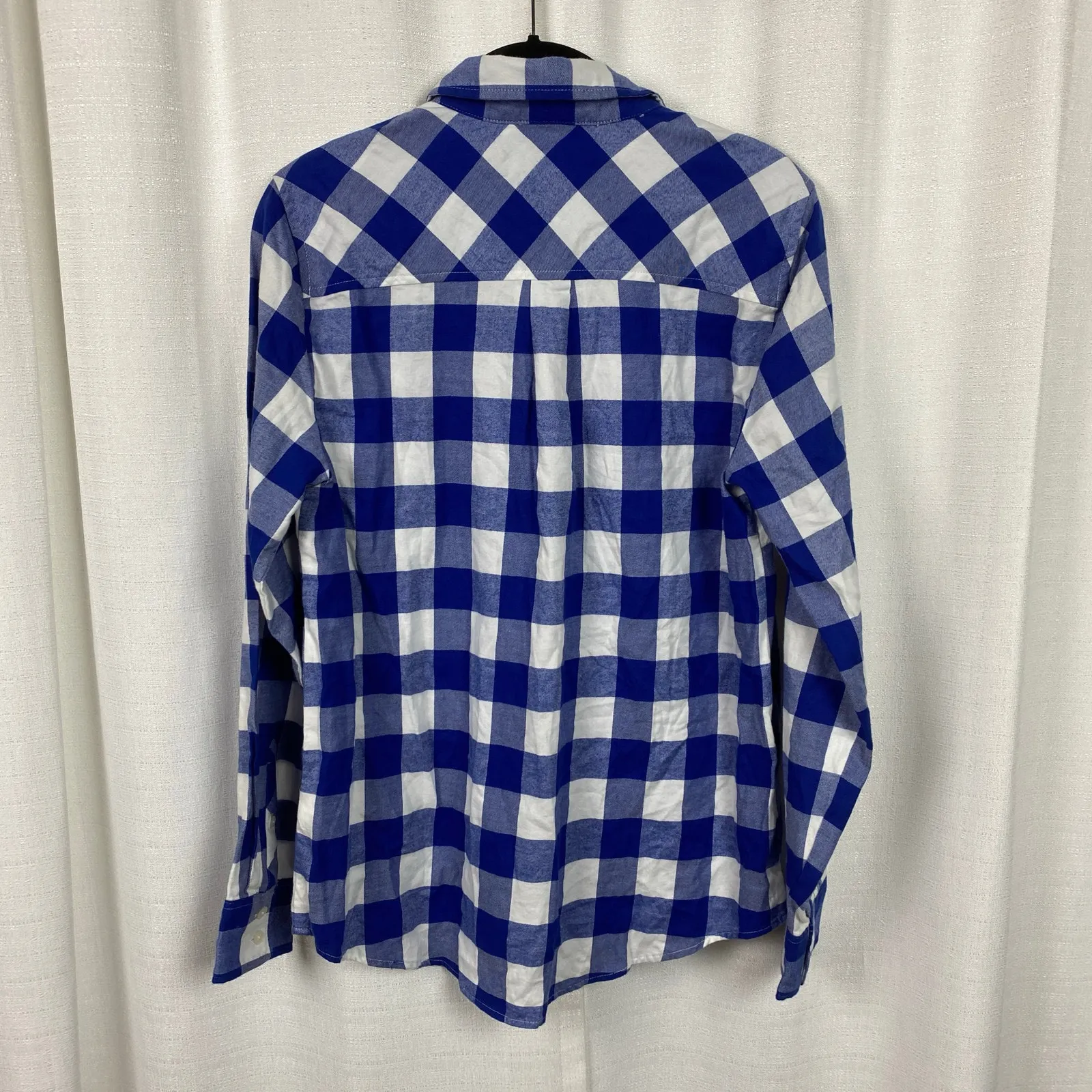 J.Crew Blue Plaid Button Up Flannel Shirt Sz.S NWT - Image 10