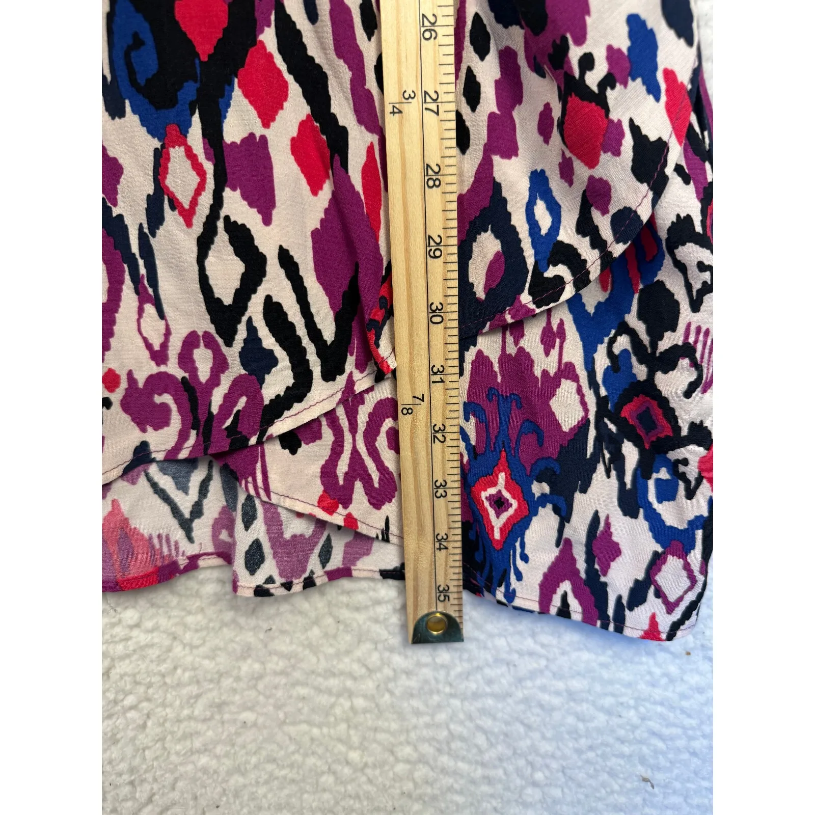 ZARA PRINTED SHIRT DRESS Faux Wrap Long Sleeve Size XLarge NWT - Image 4