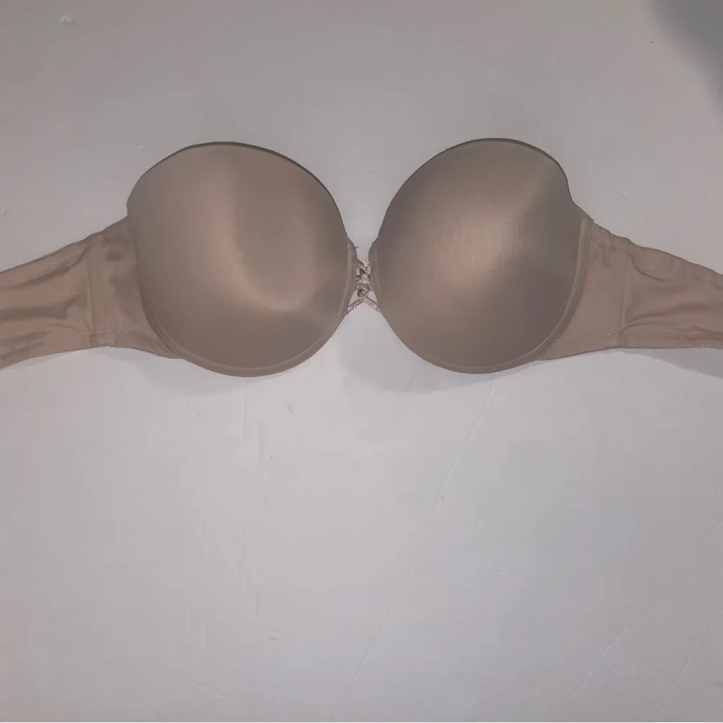 Wacoal 34D 65442 Strapless Nude Custom‎ Contours Bra Underwire - Image 2
