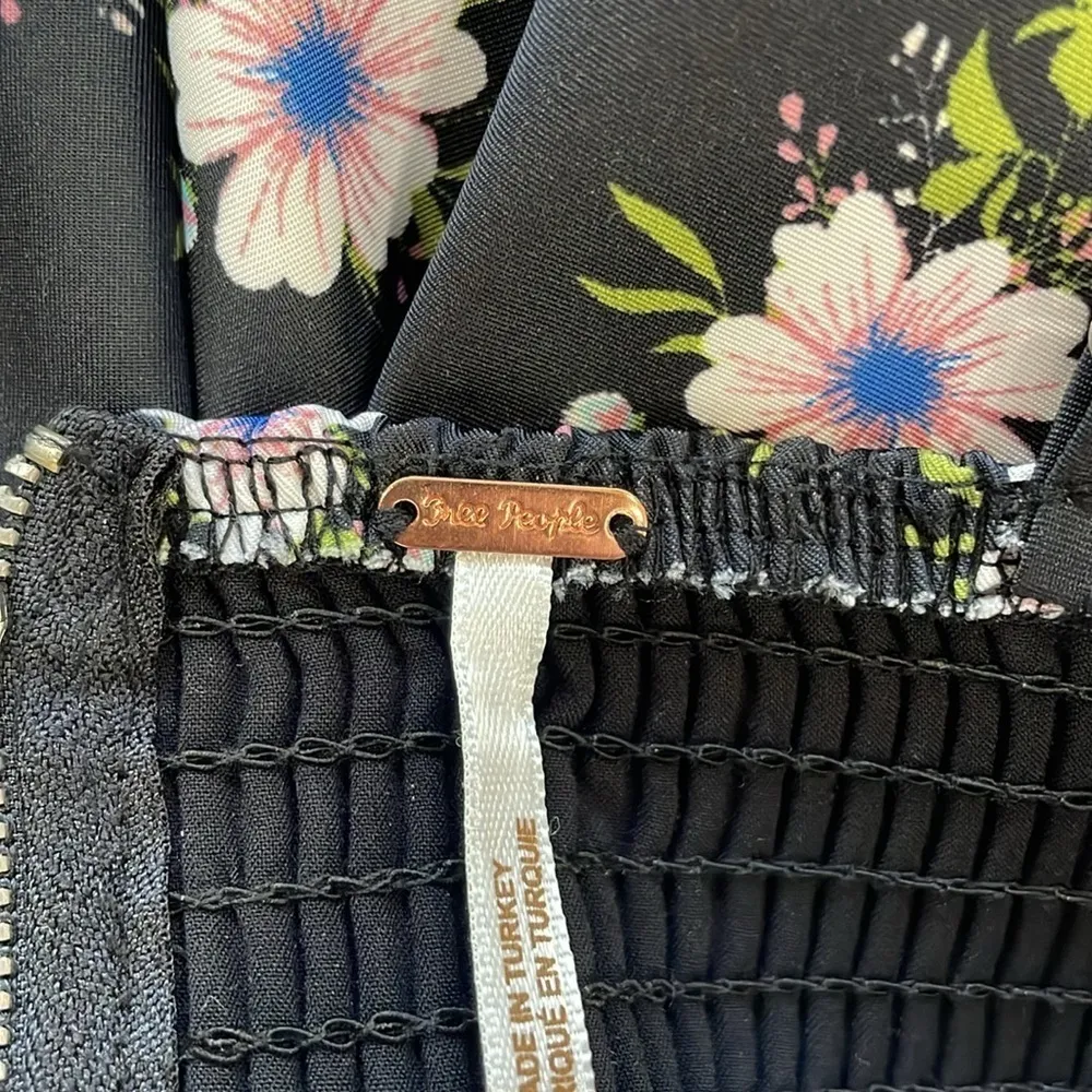 NWT Free People Black Floral Bubble Babdydoll Dress Size L - Image 10