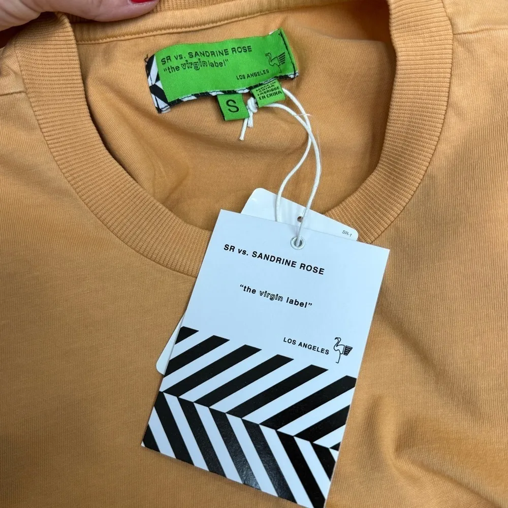 Free People x Sandrine Rose Padded Shoulder Tank Tee Size S Oversized, Golden Orange - Image 2