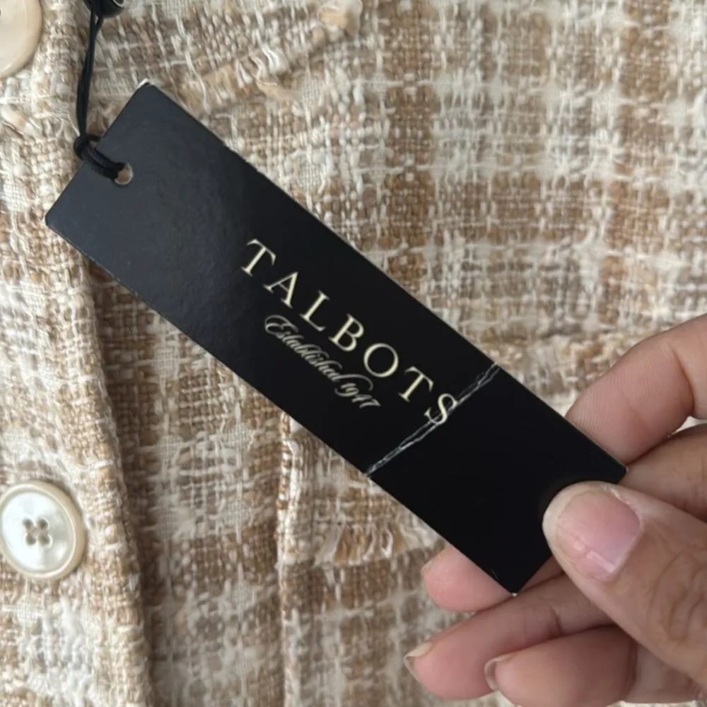 Talbot Tweed Patterned Button Up Coat New With Tags Holiday Classic Lux Winter - Image 2