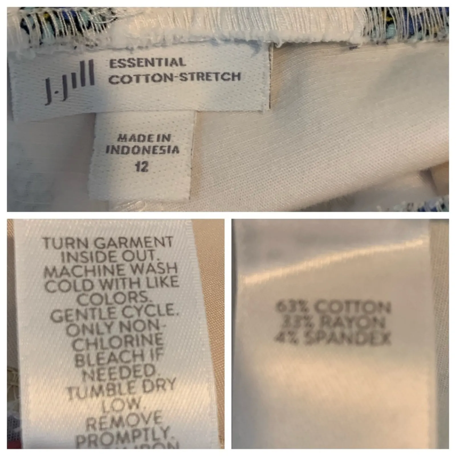 J. Jill Ankle Pants Pull On Essential Cotton Stretch White Blue Women's Size 12 - Image 8