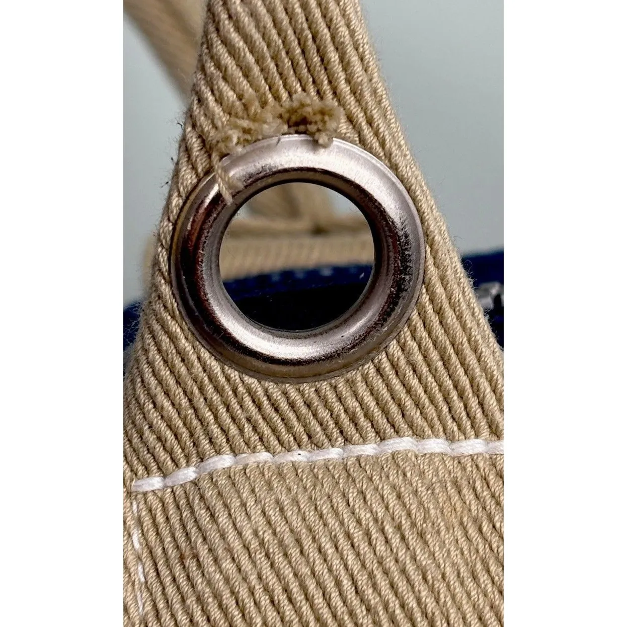 Y2K Victoria's Secret Pink Jumbo Blue Beige 32”x14” Canvas Duffle Bag - Image 6