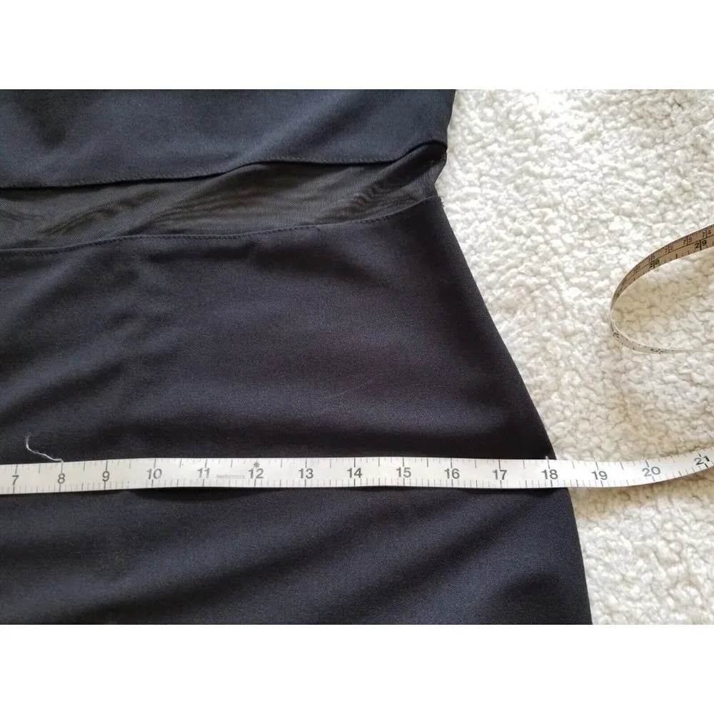 BEBE Illusion Mesh Cut Out Mini Halter Dress Black Sleeveless Women's Size M - Image 12