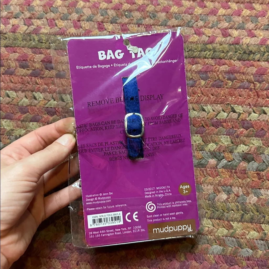 NEW MUDPUPPY FELT OWL BAG TAG CHARM - Image 3