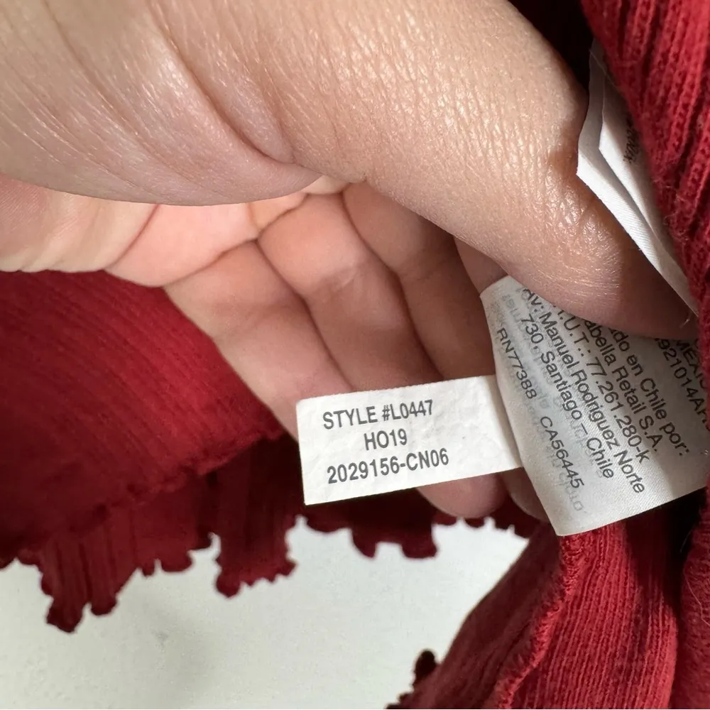 Madewell Slightly Cropped Dark Red Tank Top Size Small - Image 4