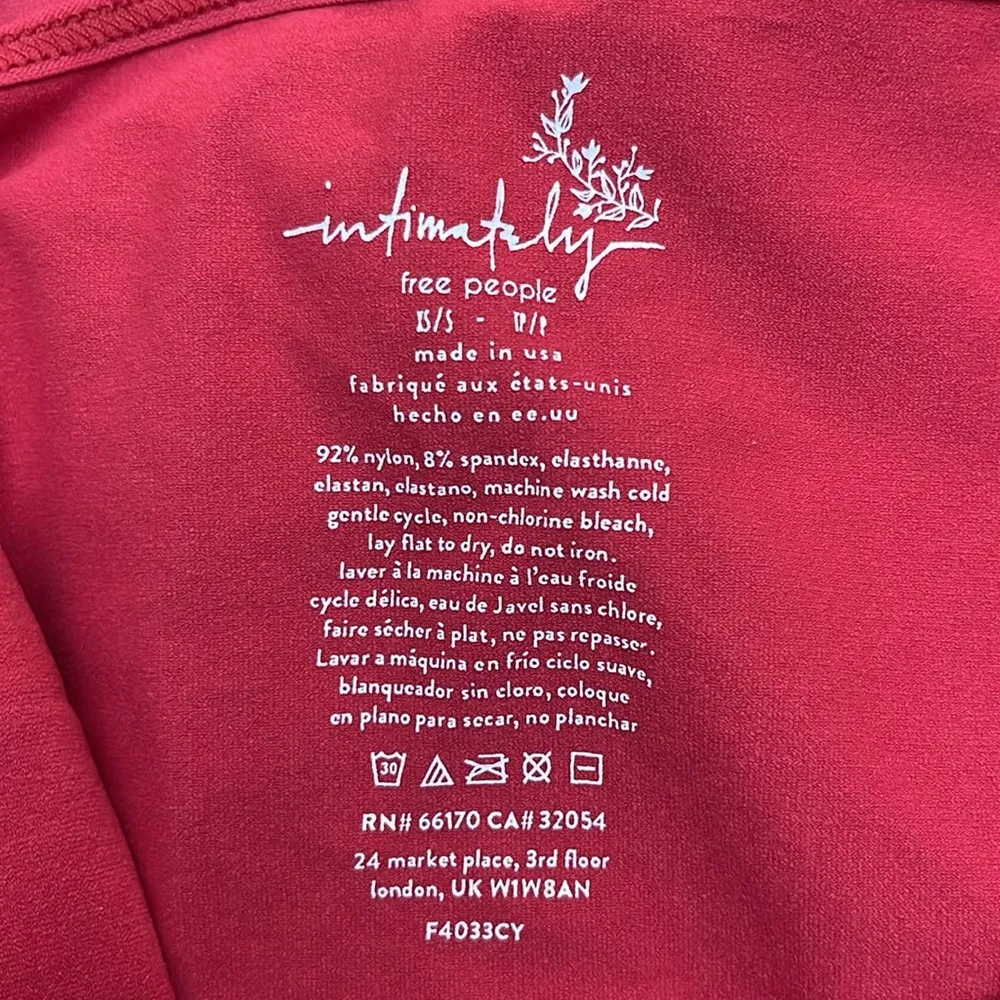 Free People Cherry Red Boy-short Bodysuit - Image 5