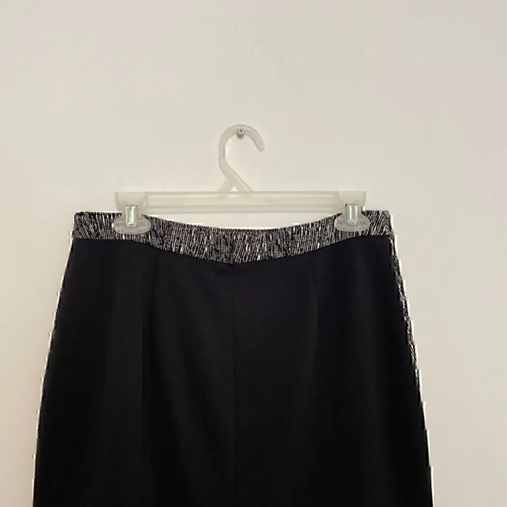 CALVIN KLEIN CK Black Gray Geometric / Solid Colorblock Straight Pencil Skirt 6 - Image 9