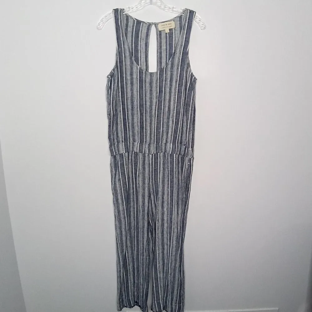 Cloth & Stone stripe sleeveless jumpsuit size small - Image 2