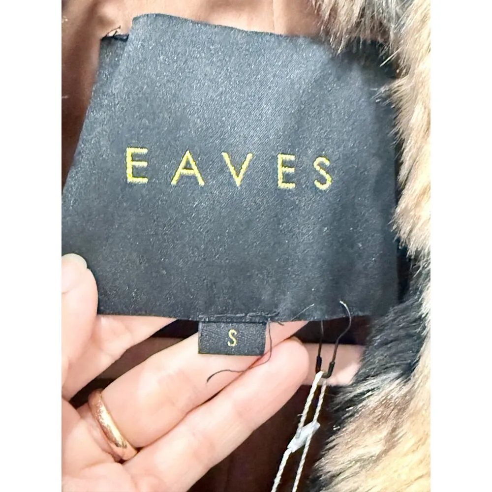 Eaves Colton Faux Fur Tiger Open Coat Jacket Wildcat Brown Women's Size Small - Image 6