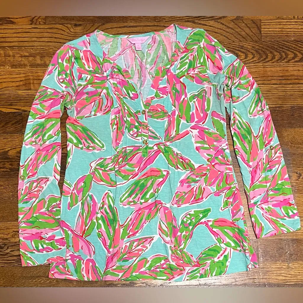 Lilly Pulitzer Dorothy Henley Top in In the Vias - Image 2