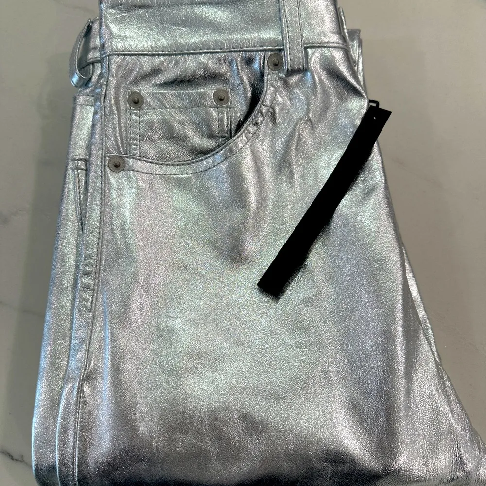 Zara Steven Meisel Metallic Leather Jeans - Image 7