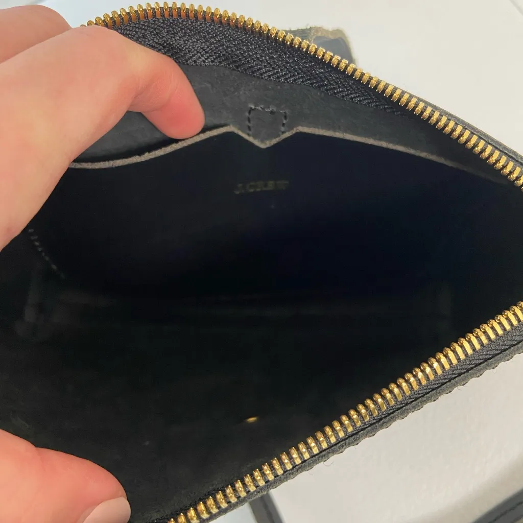 J. Crew women’s‎ black leather Parker crossbody magnetic zipper bag purse - Image 6