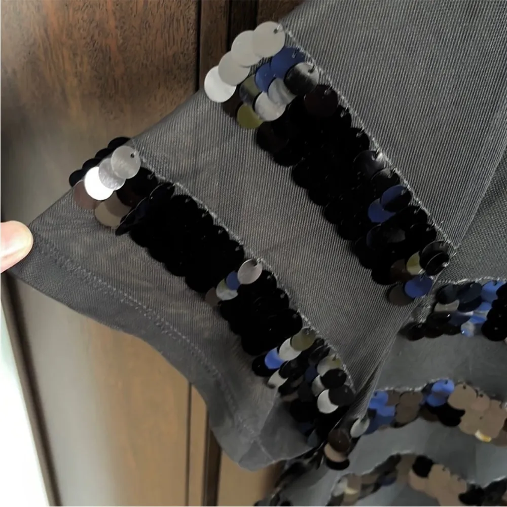 NWT Torrid Sheer Mesh Stripe Sequin Top Black Size 2X - Image 5