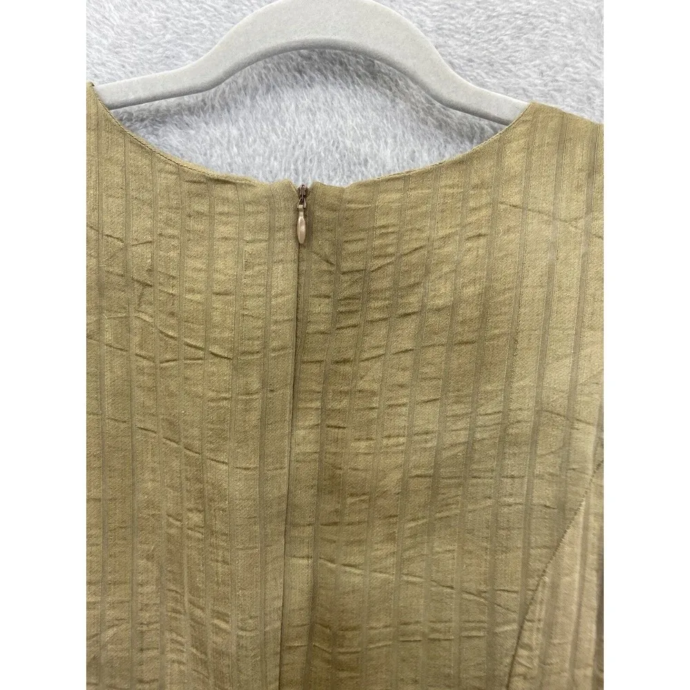 BG Entrance Women's Dress Sheath Sleeveless Ribbed Green Tie Dye Italian Made Size M - Image 9