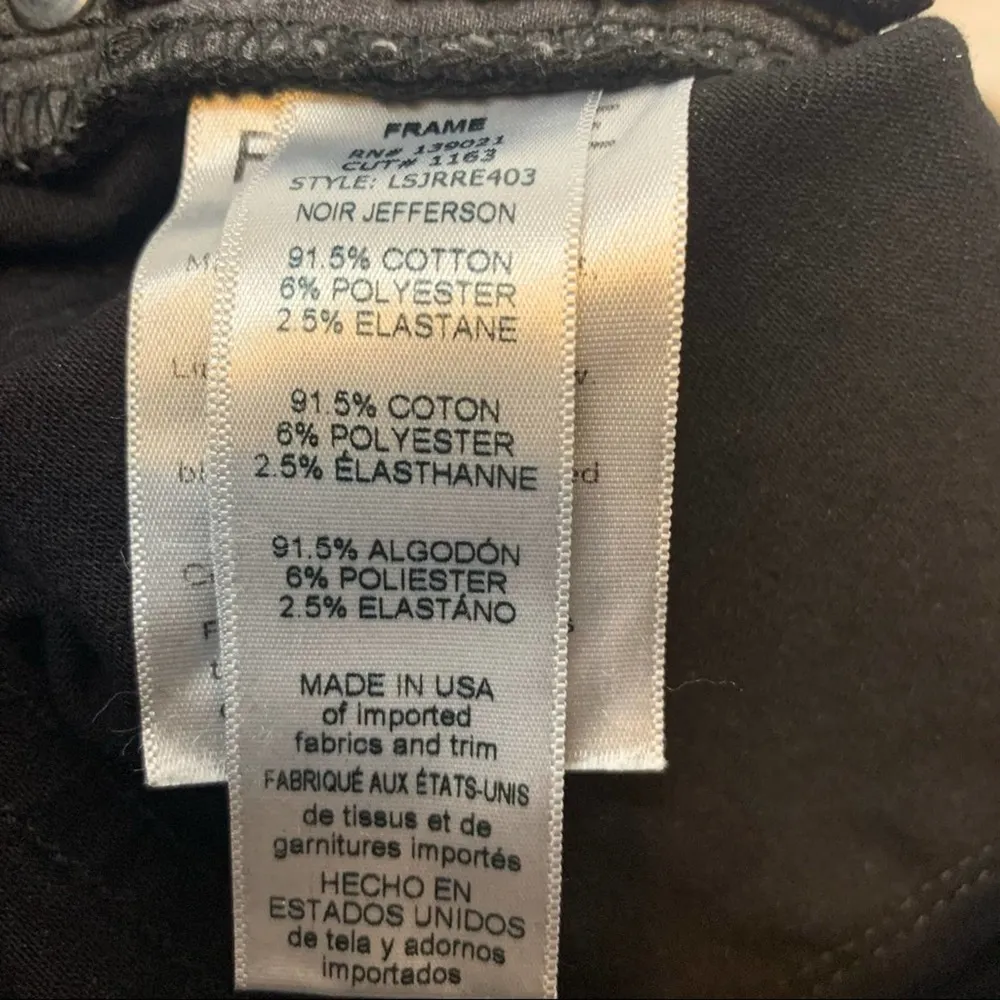 NWT frame le skinny de jeanne noir jefferson jeans - Image 8