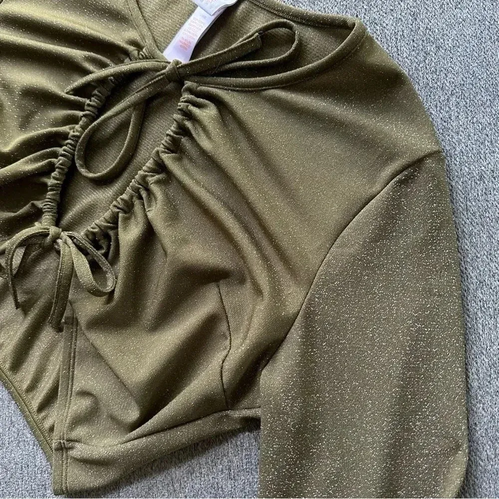 Savage X Fenty Sleep & Shine Long Sleeve Crop Large Green - Image 7
