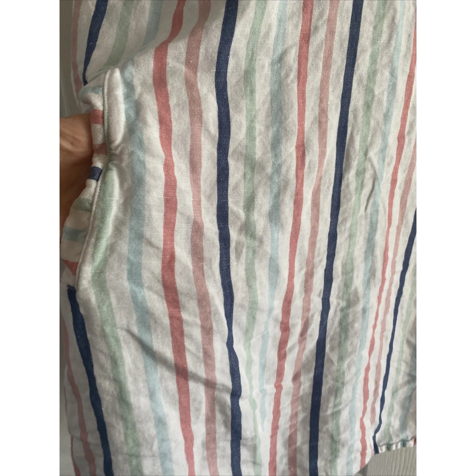 Southern Tide Womens Small Linen Blend‎ Striped Mini Dress Short Sleeve Resort - Image 2