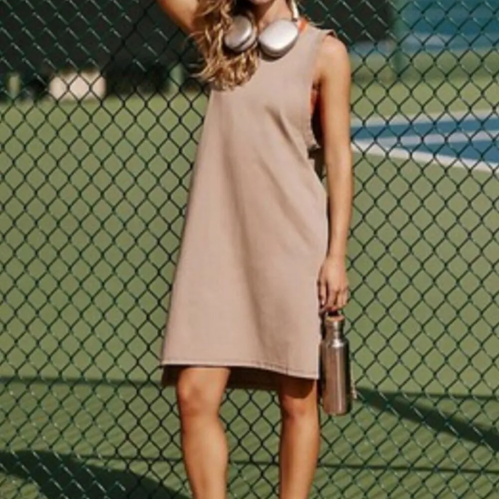 #88 NWT Free People Hot Shot Tunic Tank in Mocha Latte - Image 2