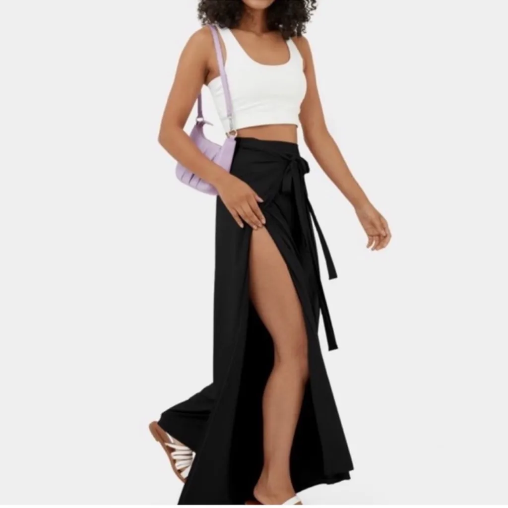 Halara 2 Ways To Wear Palazzo Pants & Jumpsuit 2 In One Twofer Tapshoe Black - Image 3