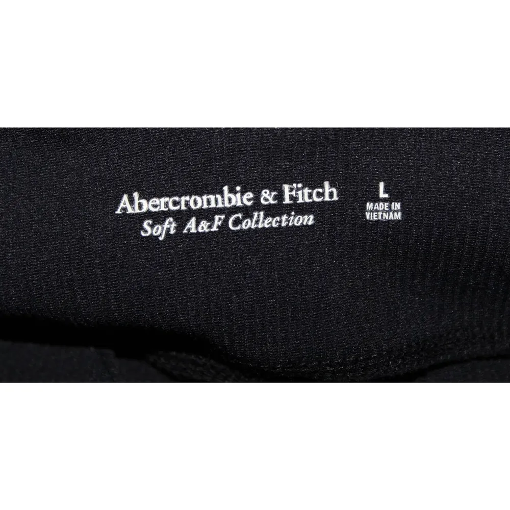Abercrombie & Fitch Soft A&F Collection Black Ribbed Knit Cutout Bodysuit Size L - Image 3