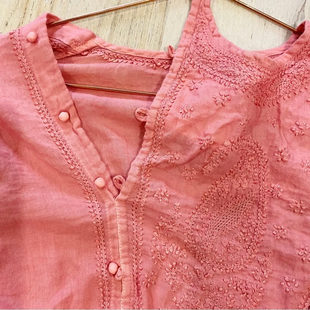 Matta boho 100% cotton blouse in terracotta NEW Orange - Image 8