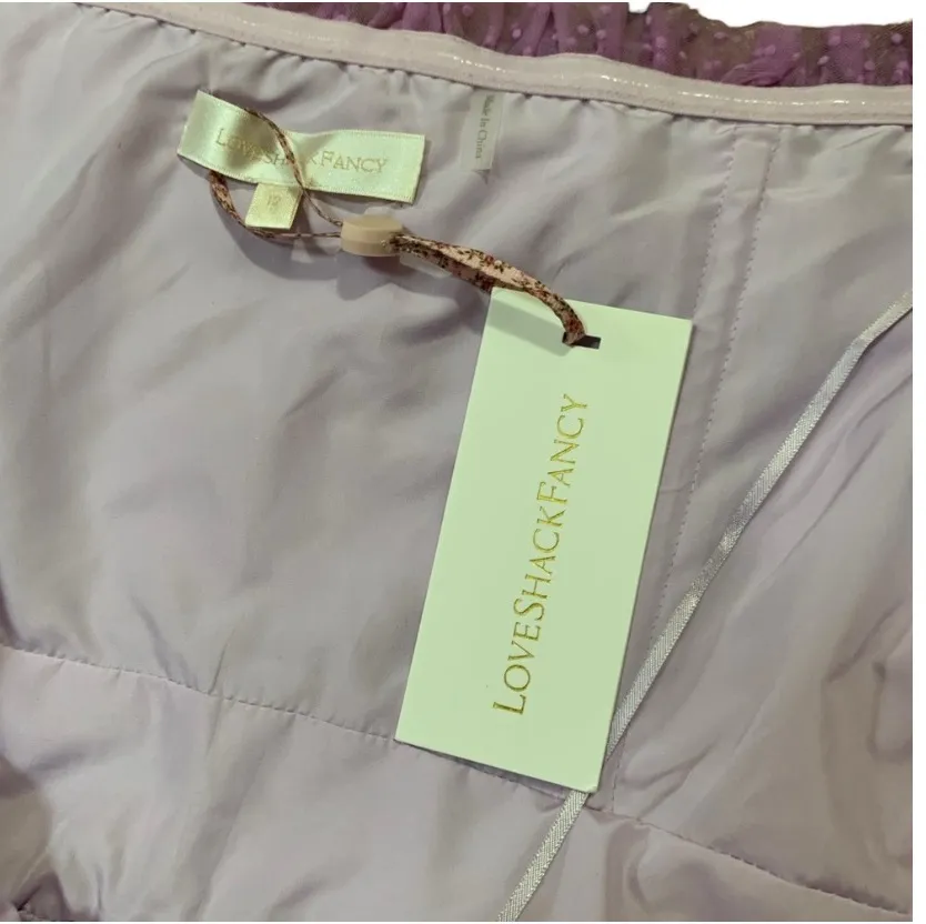 LoveShackFancy Faron Bow Layered Tulle Mini Dress Black Strapless NWT - Image 9