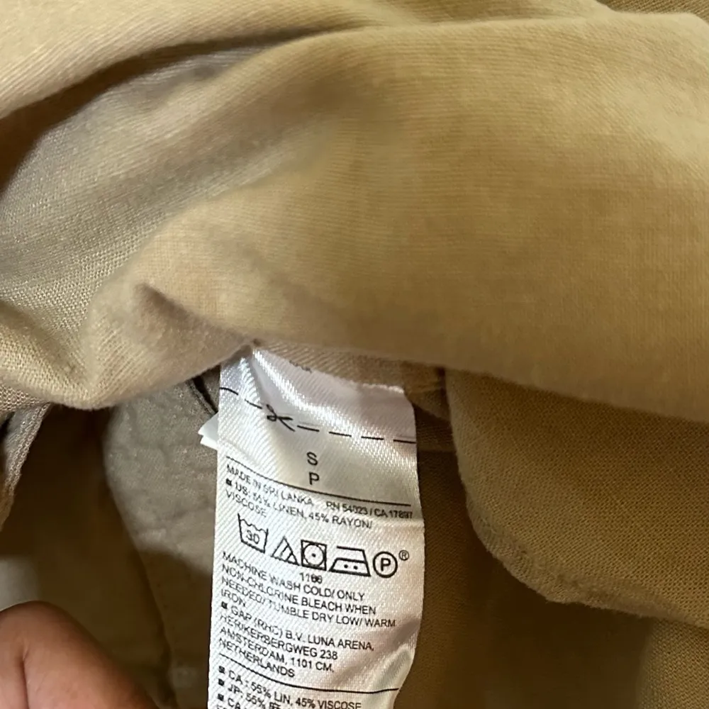 Banana Republic Women’s Linen Blend Shirt Button Up Tan Long Sleeve Size S - Image 7