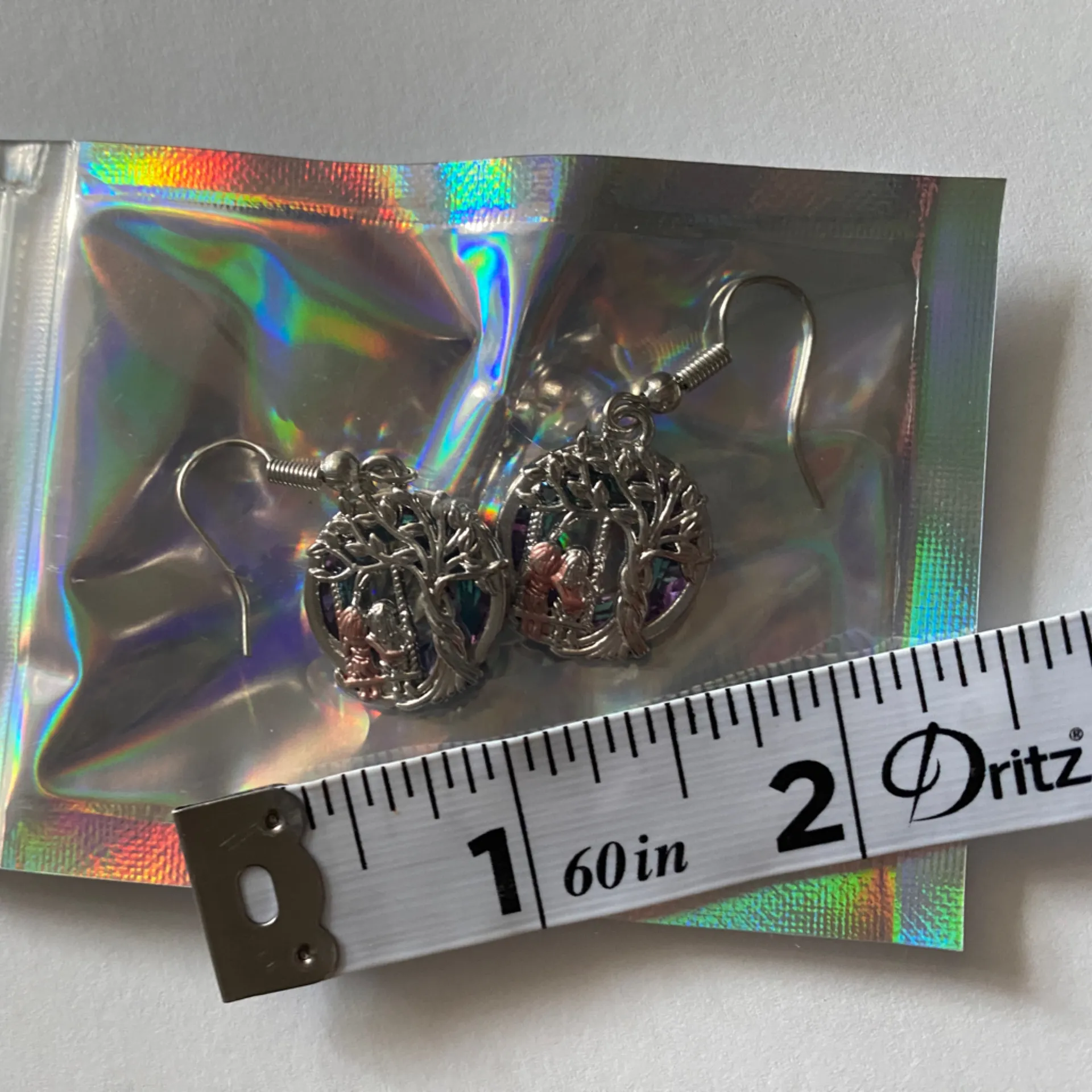 Tree of life sister partner dangle charm earrings faux‎ fashion jewelry Silver - Image 6