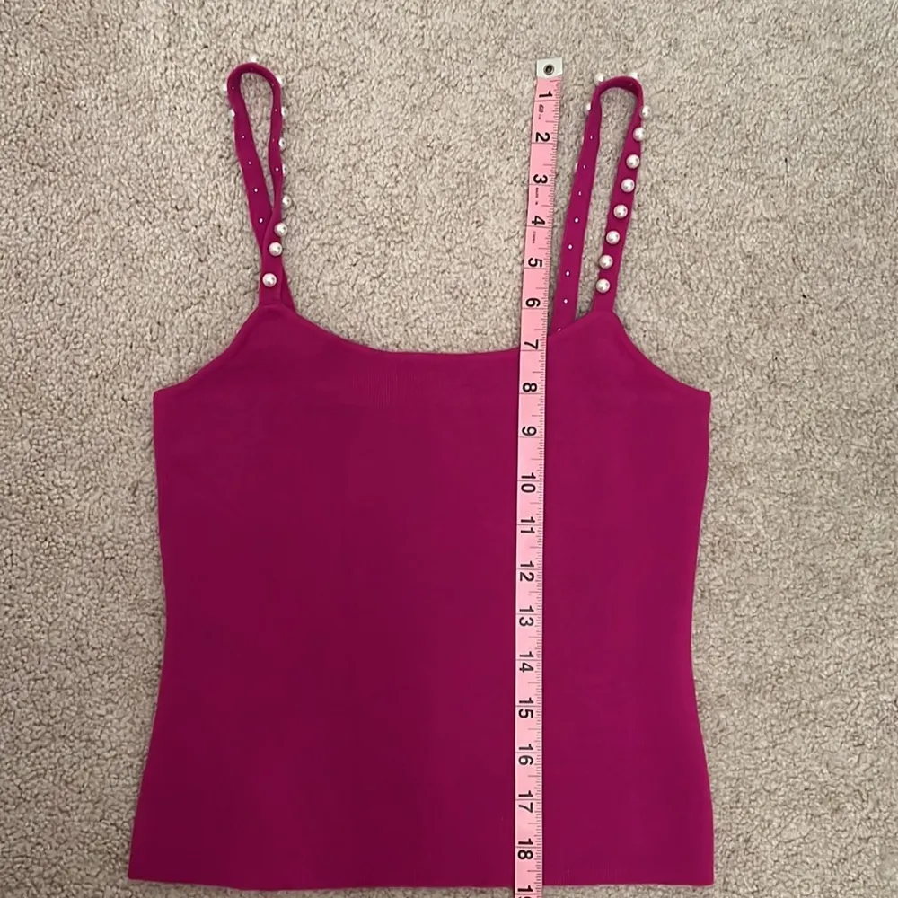 🆕 INC International Concepts Women's Embellished Strap Camisole Top Fuchsia Pop - Image 4