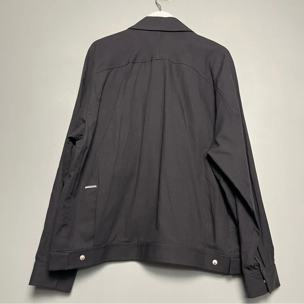 NWT Pangaia DNA Cotton Linen Harrington Jacket Lightweight Black Unisex Size L Size L - Image 4