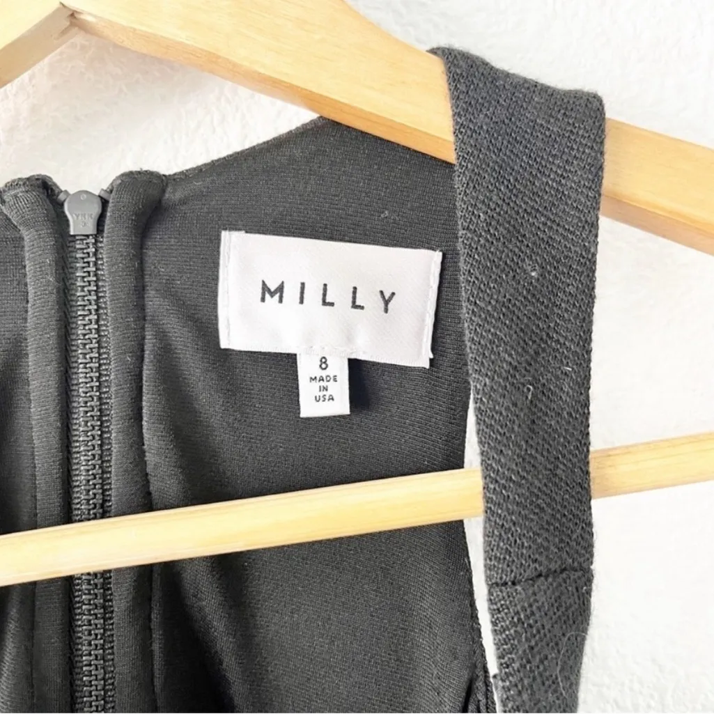 Milly  Metallic Lace Jersey Combo Gown in Black - Image 4