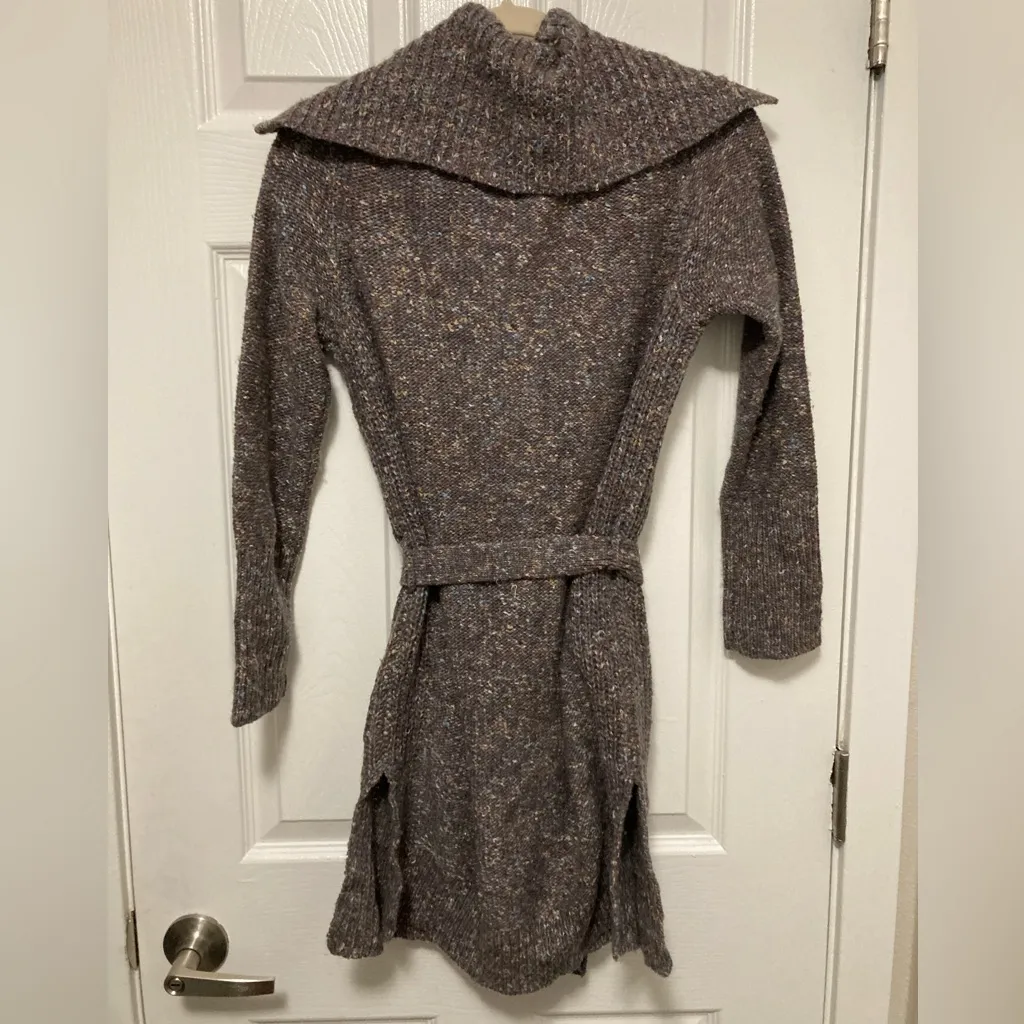 EE by Etcetera Taupe Multicolor Confetti Wool Silk Blend Knit Cardigan - Image 10